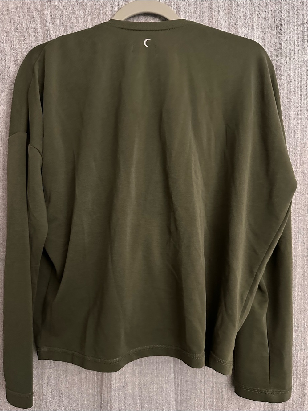 ZYIA Olive Green Draped Crossover Long Sleeve Top - Picture 4 of 7